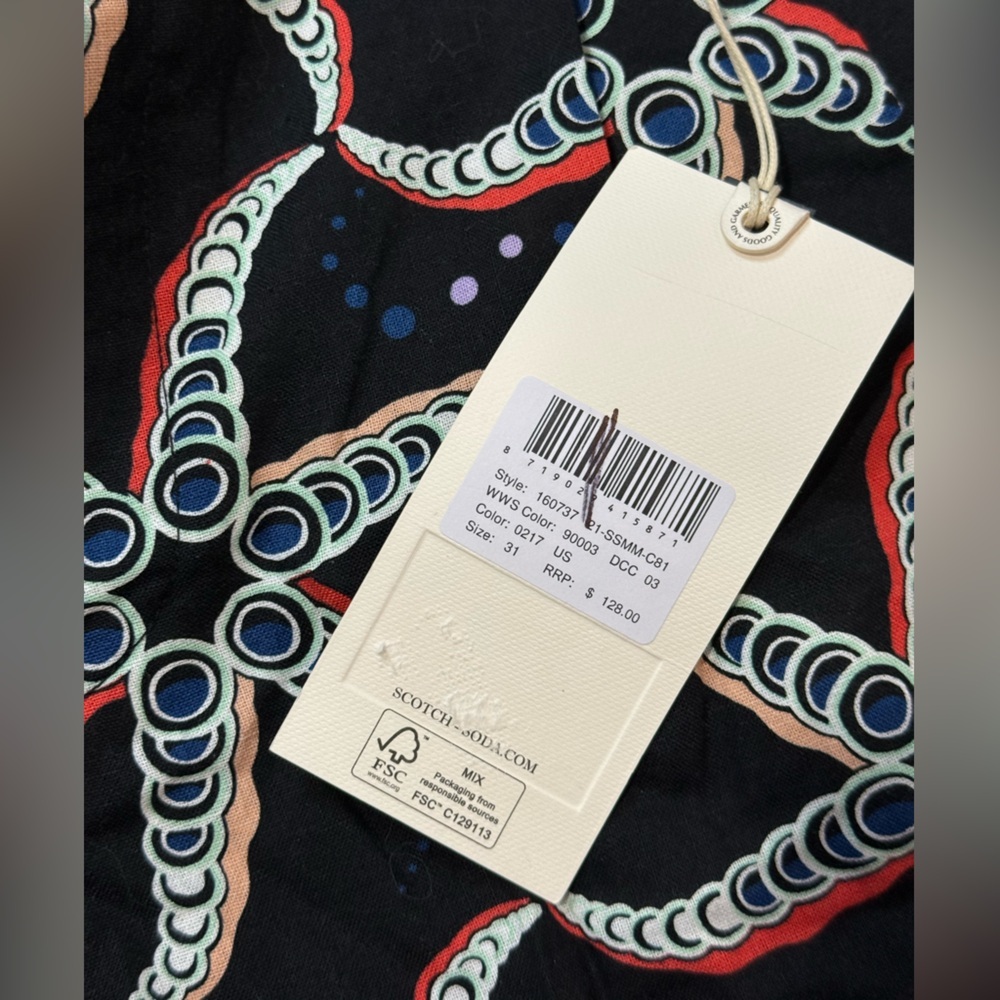 Scotch & Soda Navy and Red Starfish Patterned Pants - Picture 5 of 6